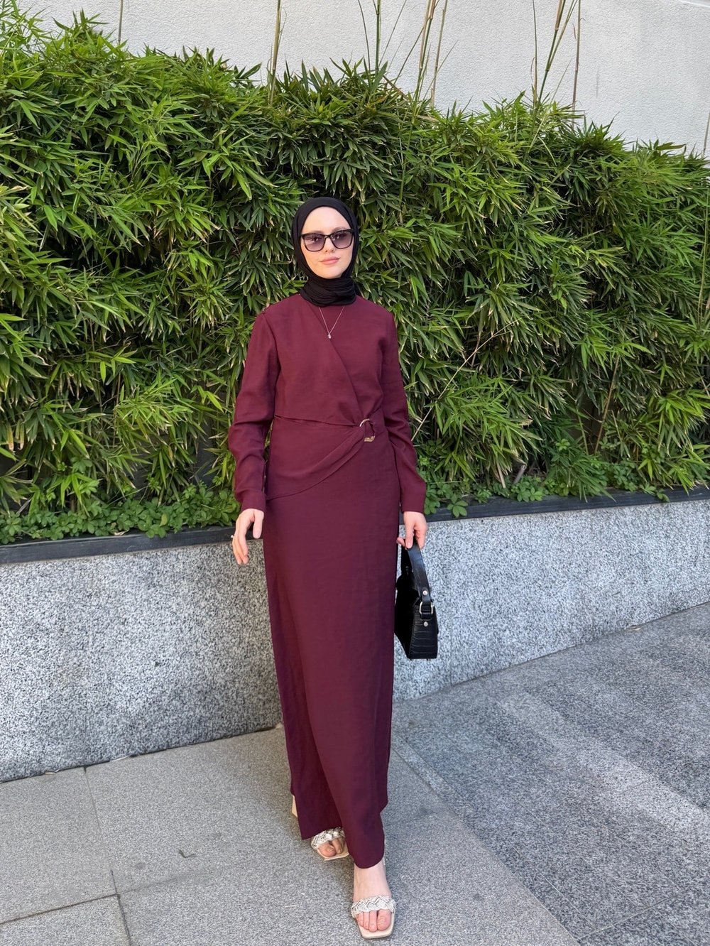 SARE ELBİSE BORDO