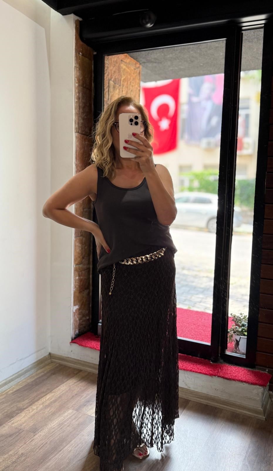  Premium Uzun Astarlı Dantel Etek  
