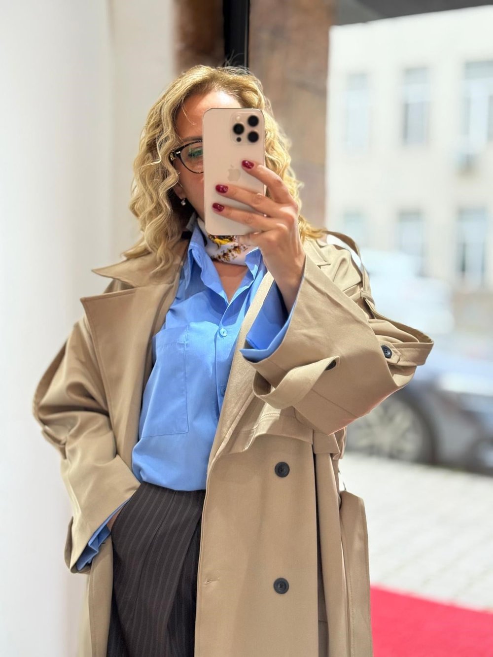 Premium Apoletli Poliviskon Trench Camel