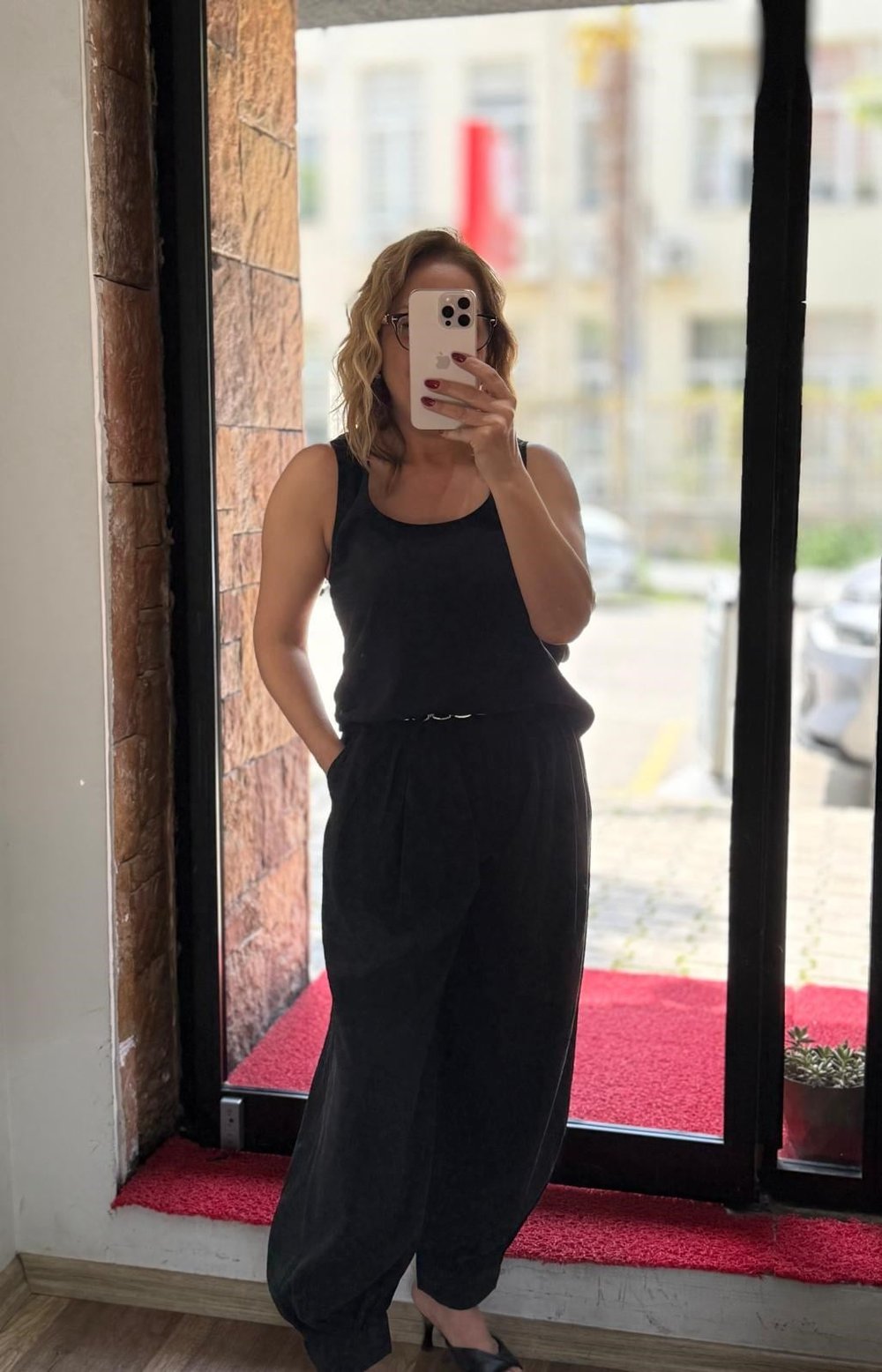 Bluz Kemerli Pantolon Pamuk Takım Siyah
