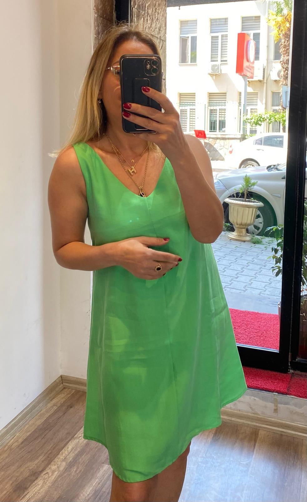 Çan Tensel Kalın Askılı  Mini Elbise