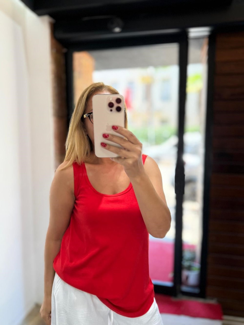 Kalın Askı Basic Tişört Kırmızı