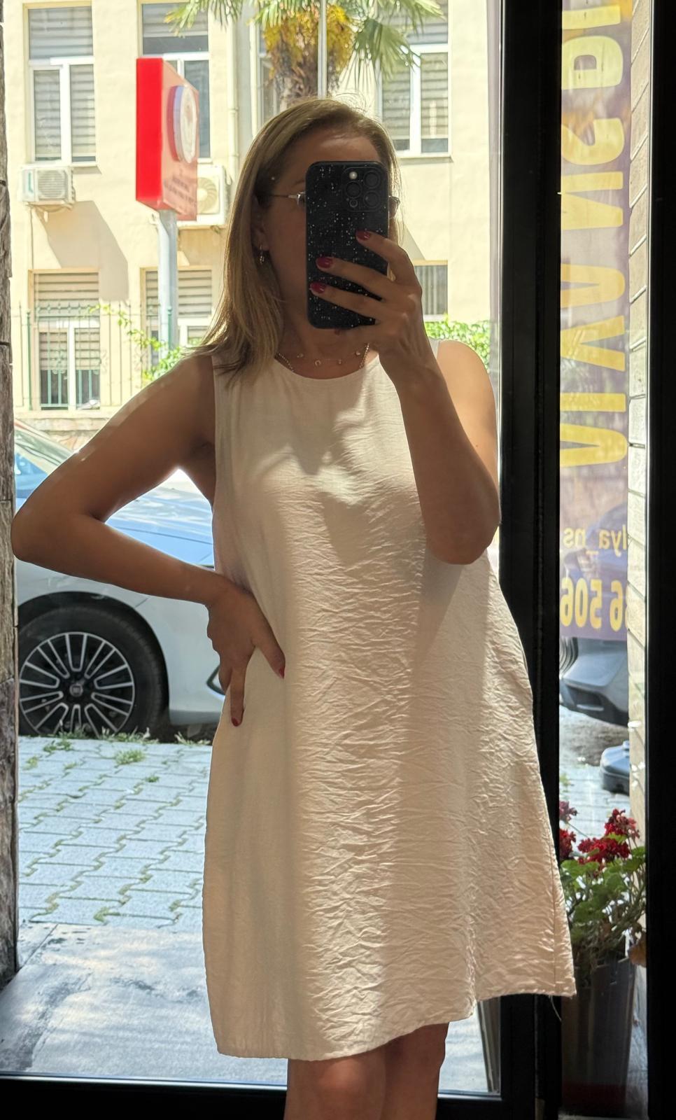 Kısa Cepli Çan Elbise Taş