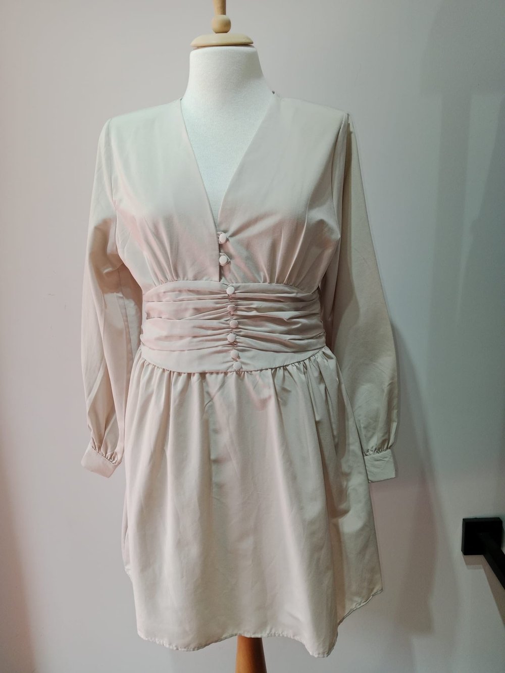 Korsajlı Mini Elbise Taş