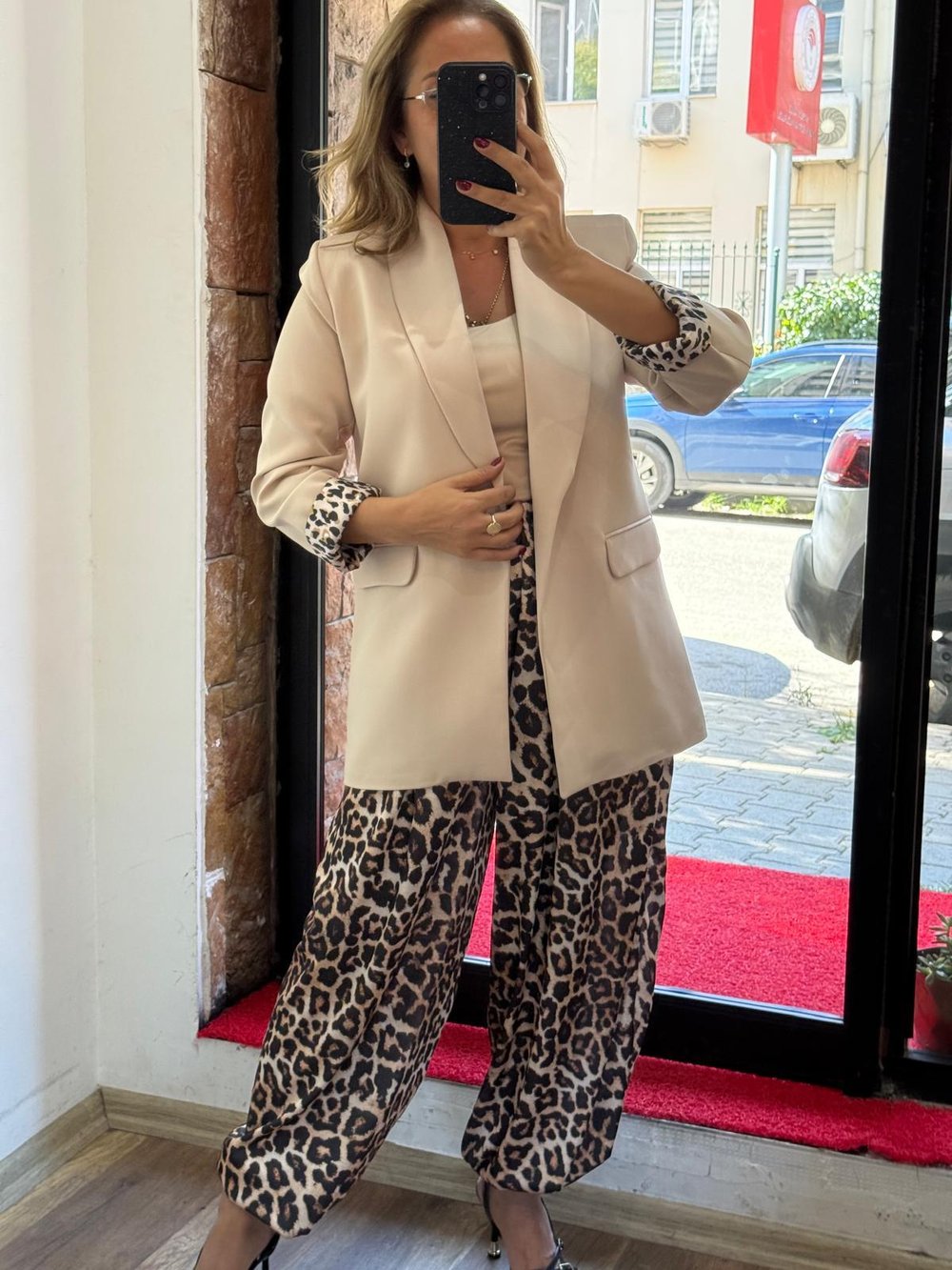 Leopar Desenli Şalvar Pantolon Yeni
