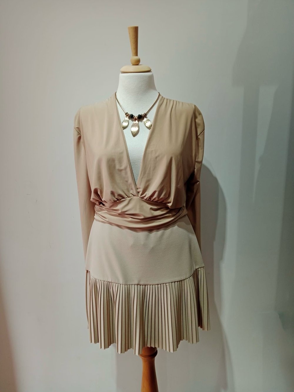 Piliseli Mini Etek Camel