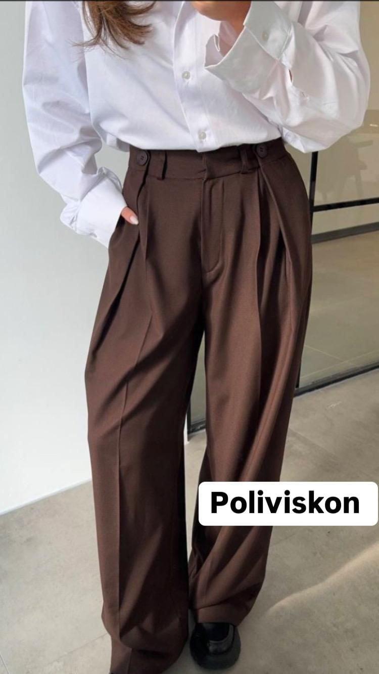 Poliviskon Cepli Palazzo Pantolon Acı kahve