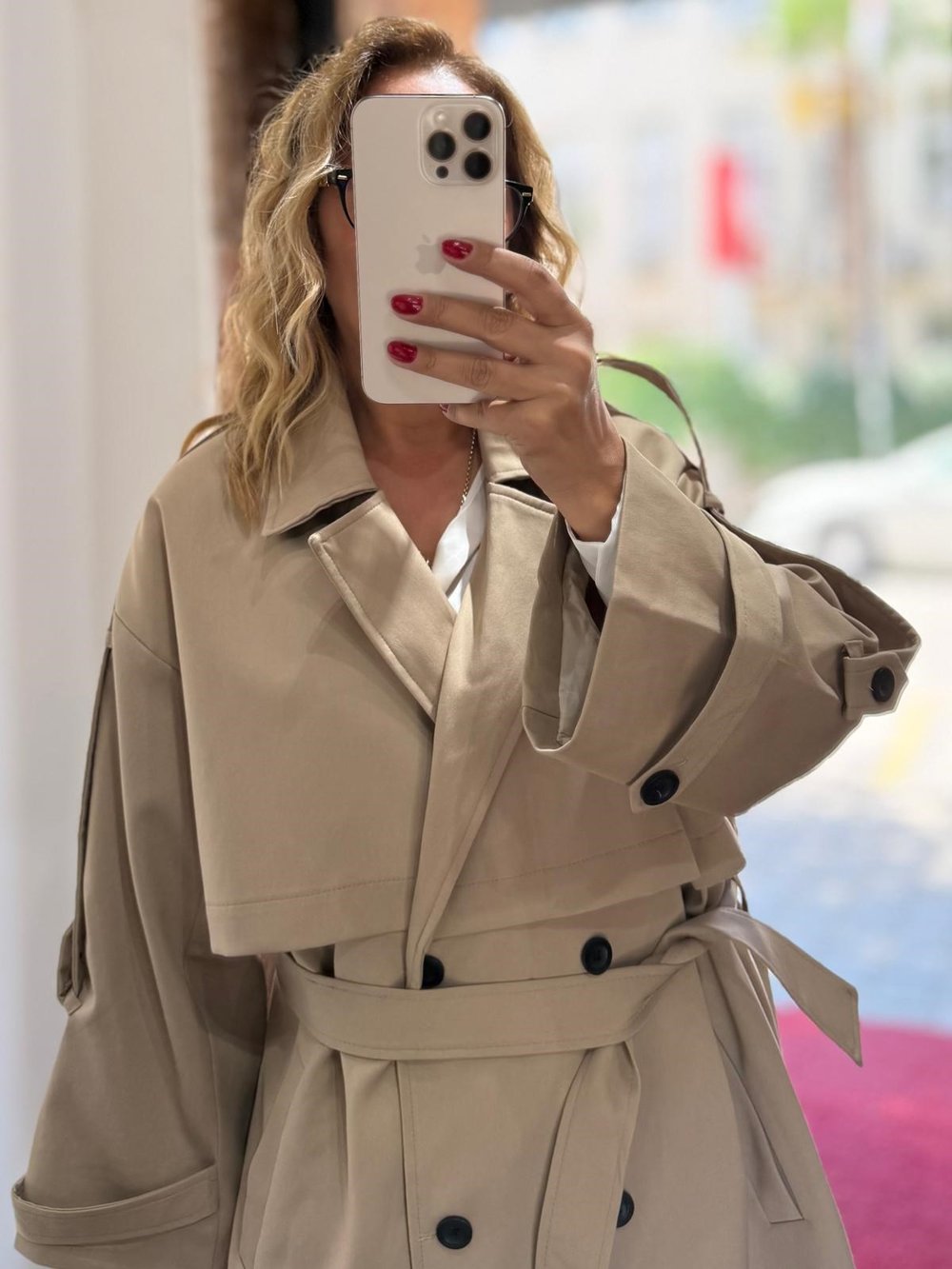 Premium Apoletli Poliviskon Trench Camel