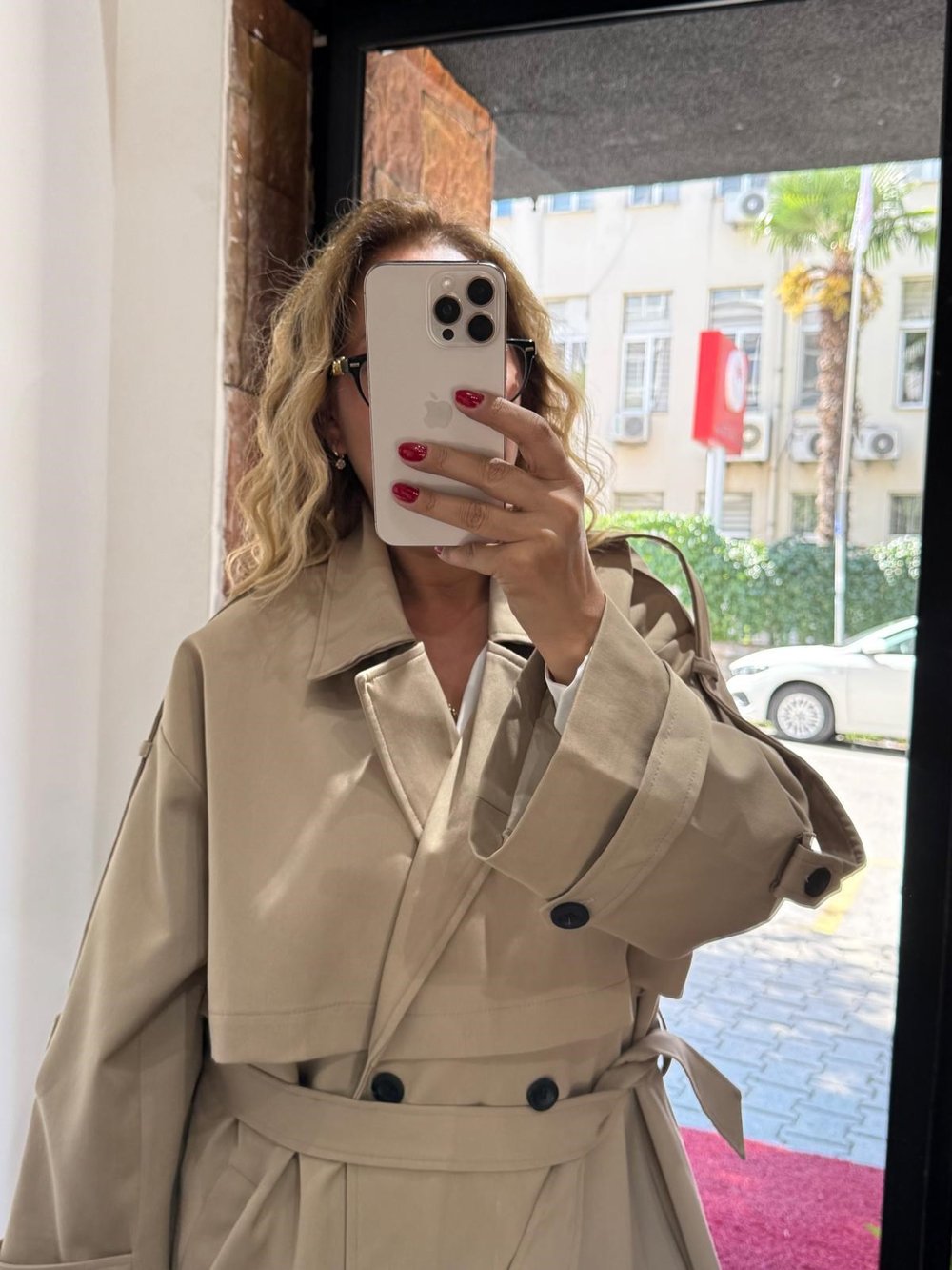 Premium Apoletli Poliviskon Trench Camel