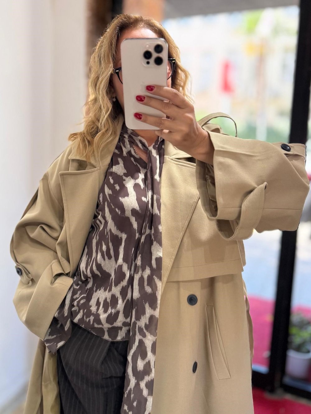 Premium Apoletli Poliviskon Trench Caramel