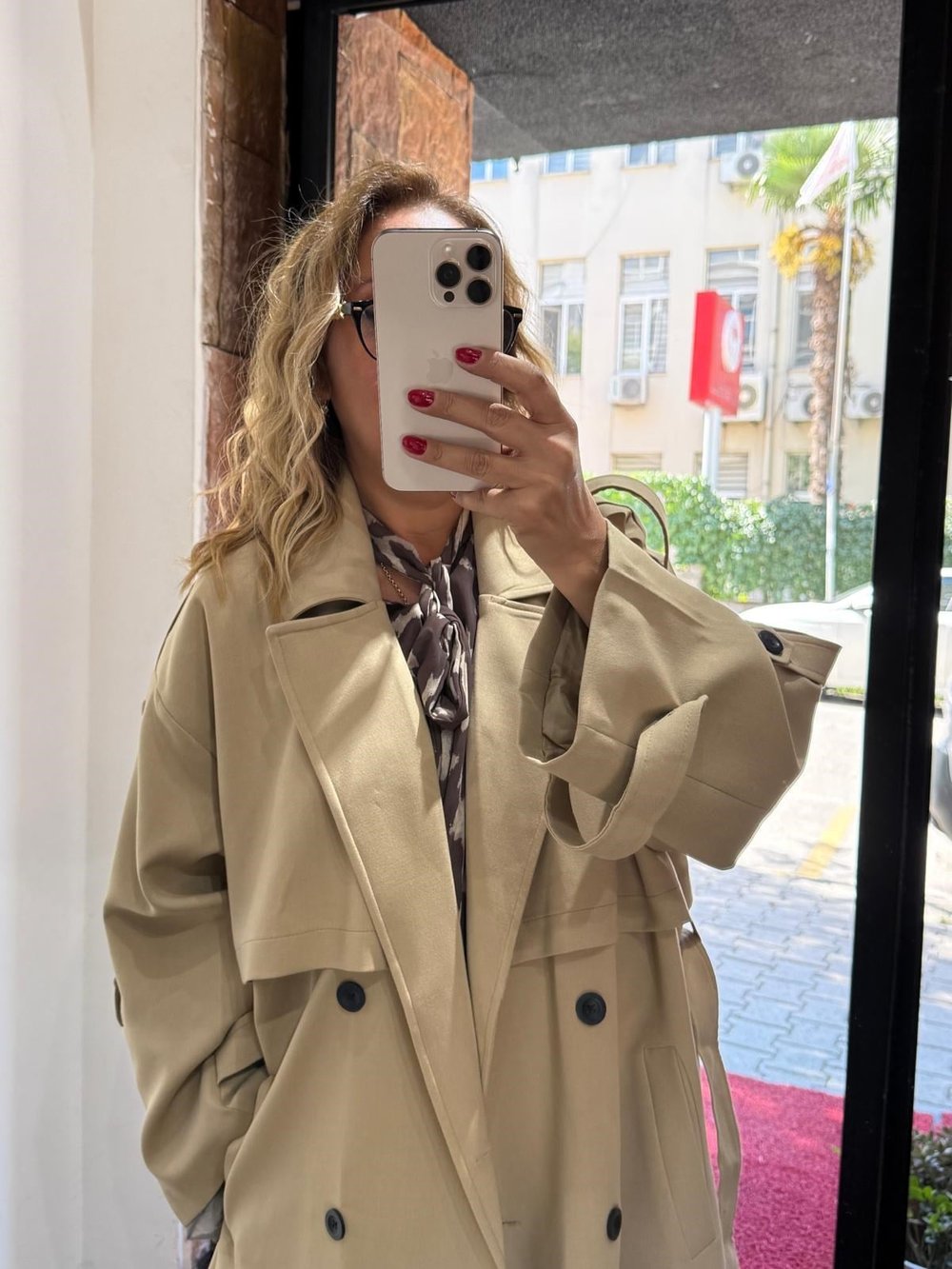Premium Apoletli Poliviskon Trench Caramel