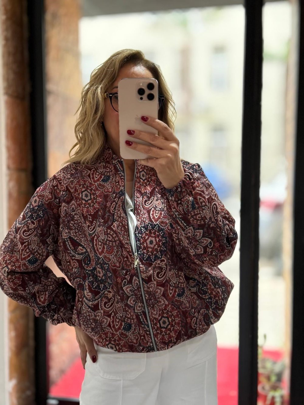 Premium Etnik Desen Bomber Ceket 