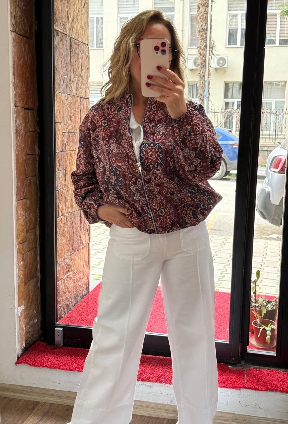 Premium Etnik Desen Bomber Ceket 