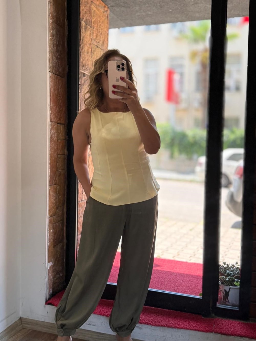 Premium Şalvar Saten Pantolon Haki