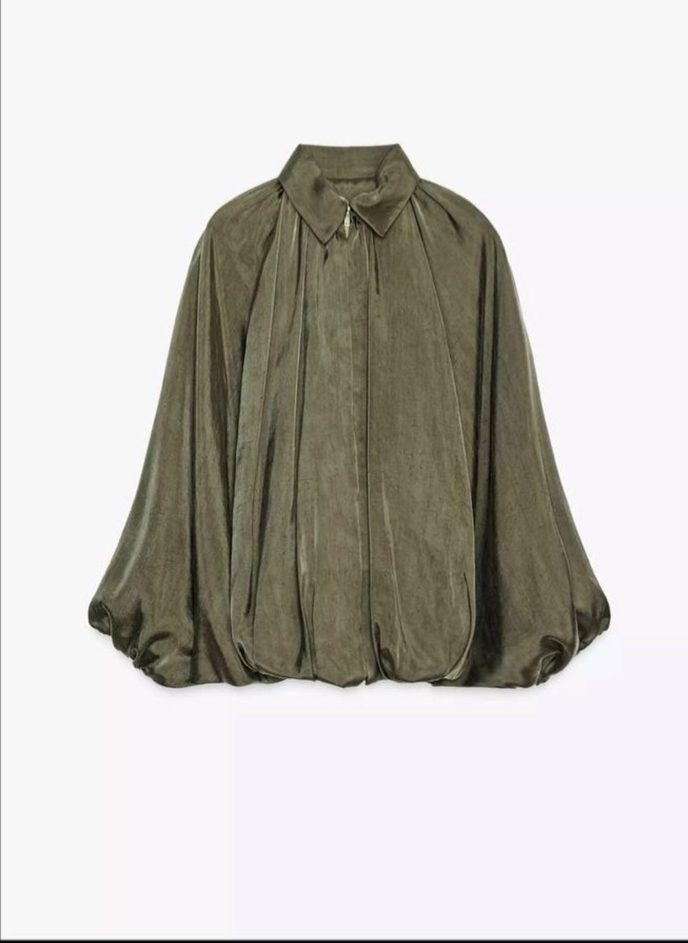 Premium Saten Bomber Ceket Haki Yeni