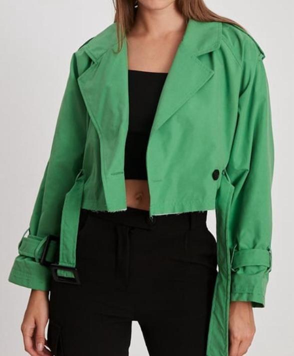 Reglan Kısa Trench Yeşil