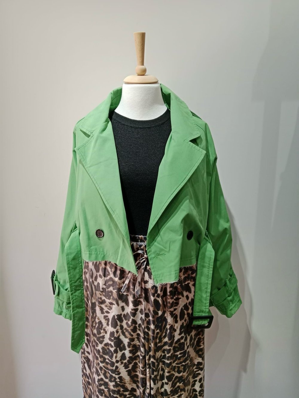 Reglan Kısa Trench Yeşil
