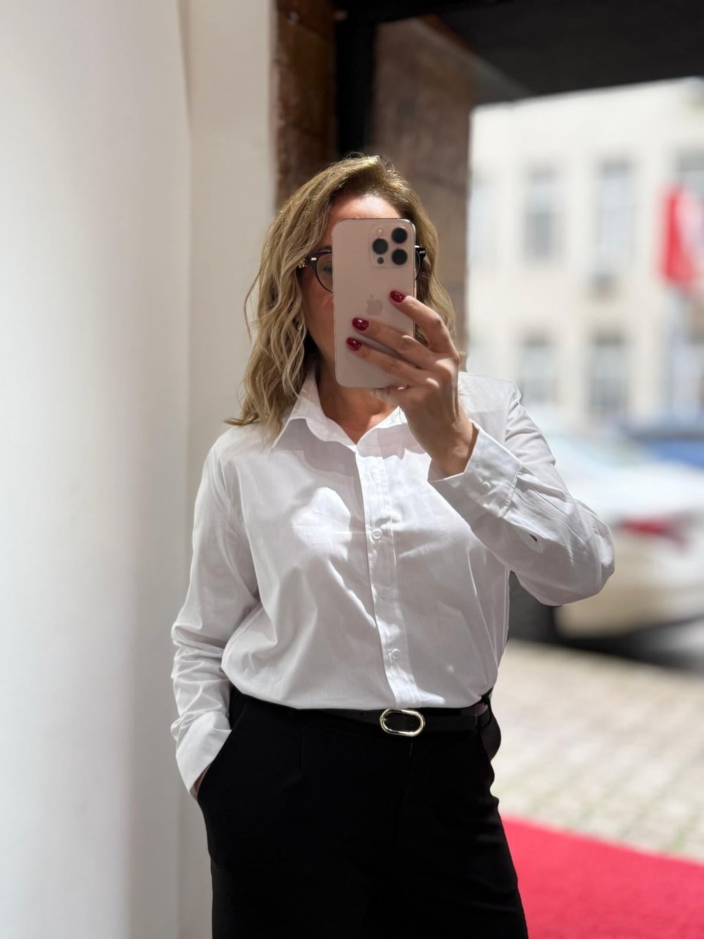 Vatkalı Uzun Gömlek Beyaz 