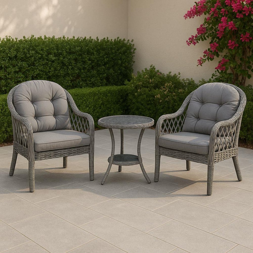 Defne Rattan Bahçe Takımı 1+1 - Gri