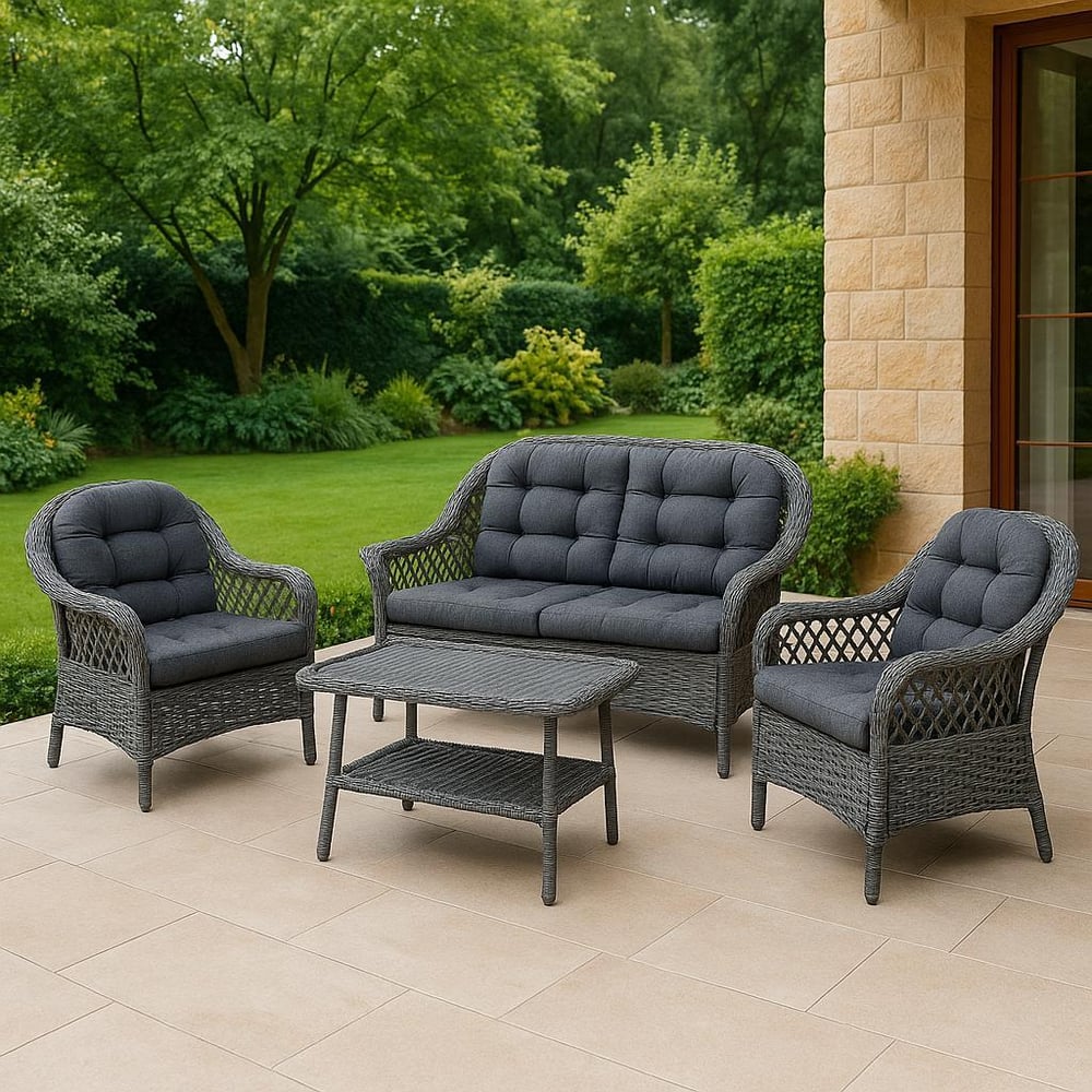 Orkide Rattan Bahçe Takımı 2+1+1 - Gri