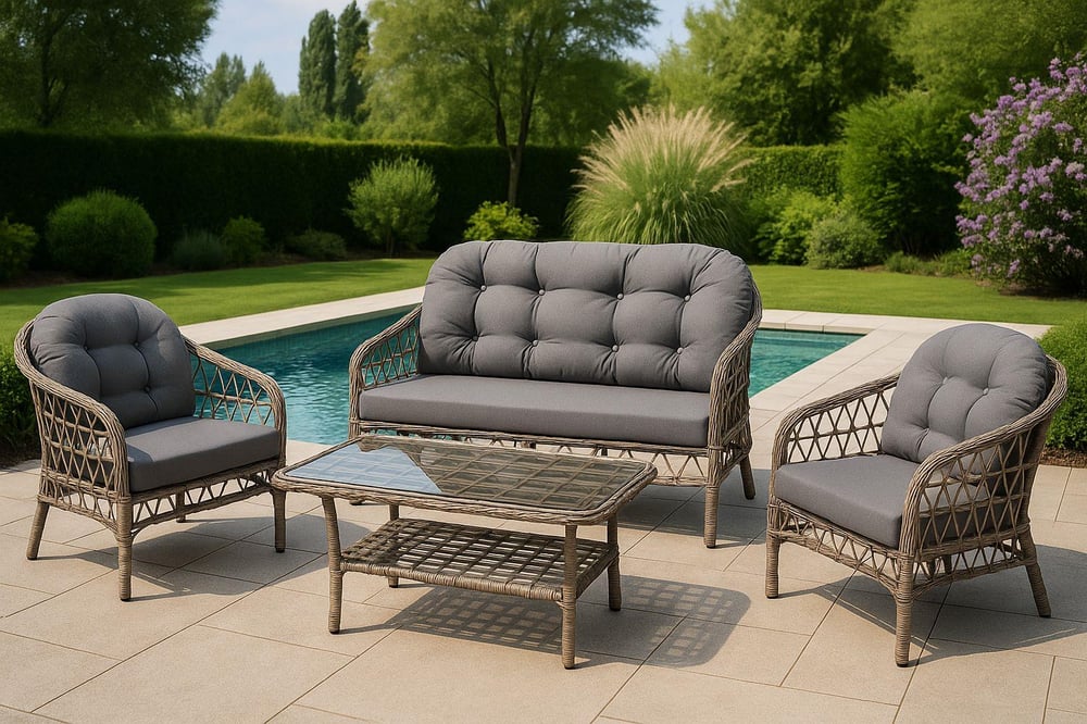 Papatya Rattan Bahçe Takımı 2+1+1 Cappuccino