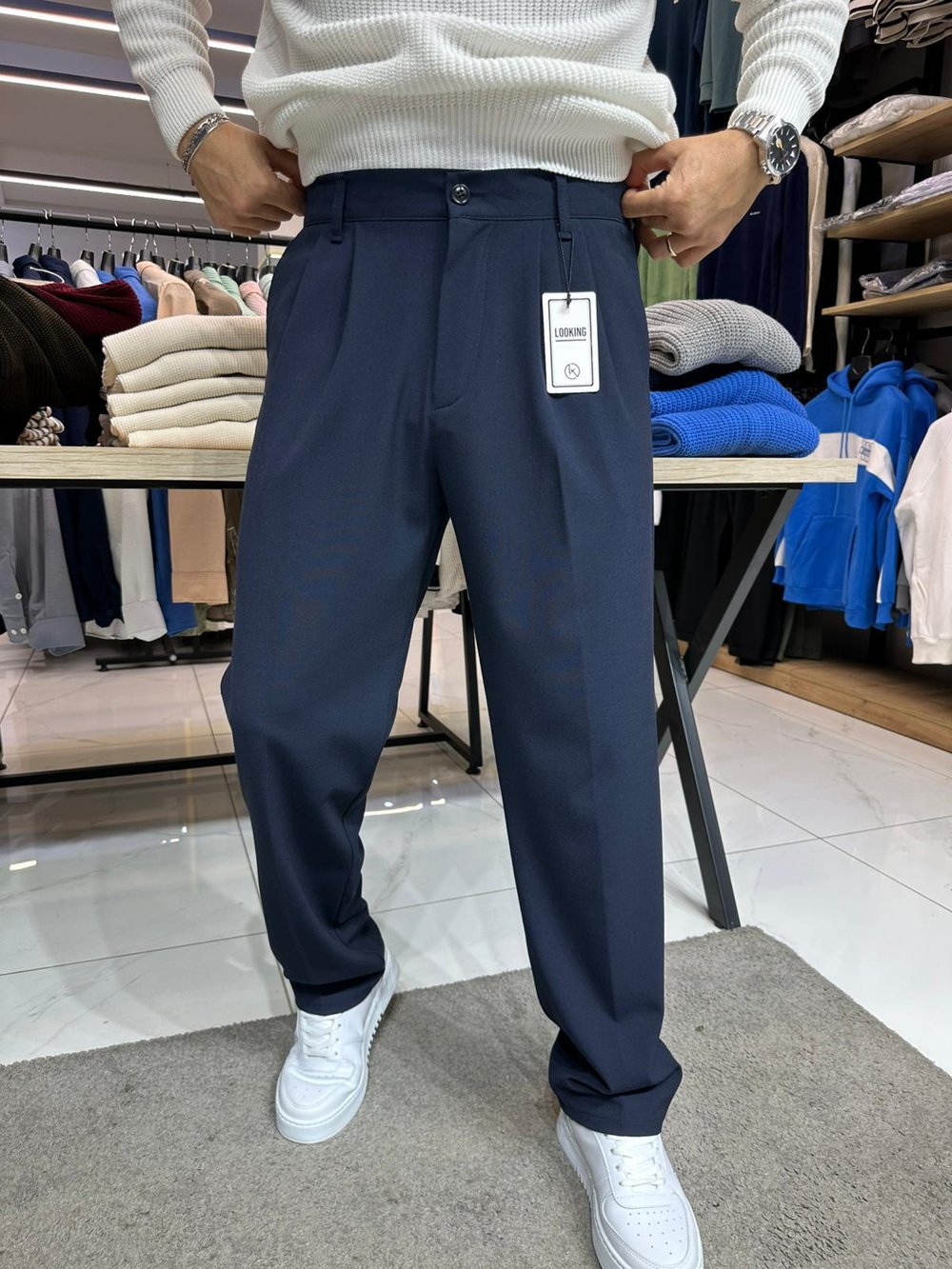 Baggy Kumaş Pantolon Lacivert