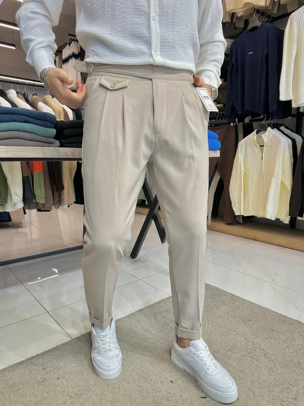 Harvest Model Kumaş Pantolon Krem