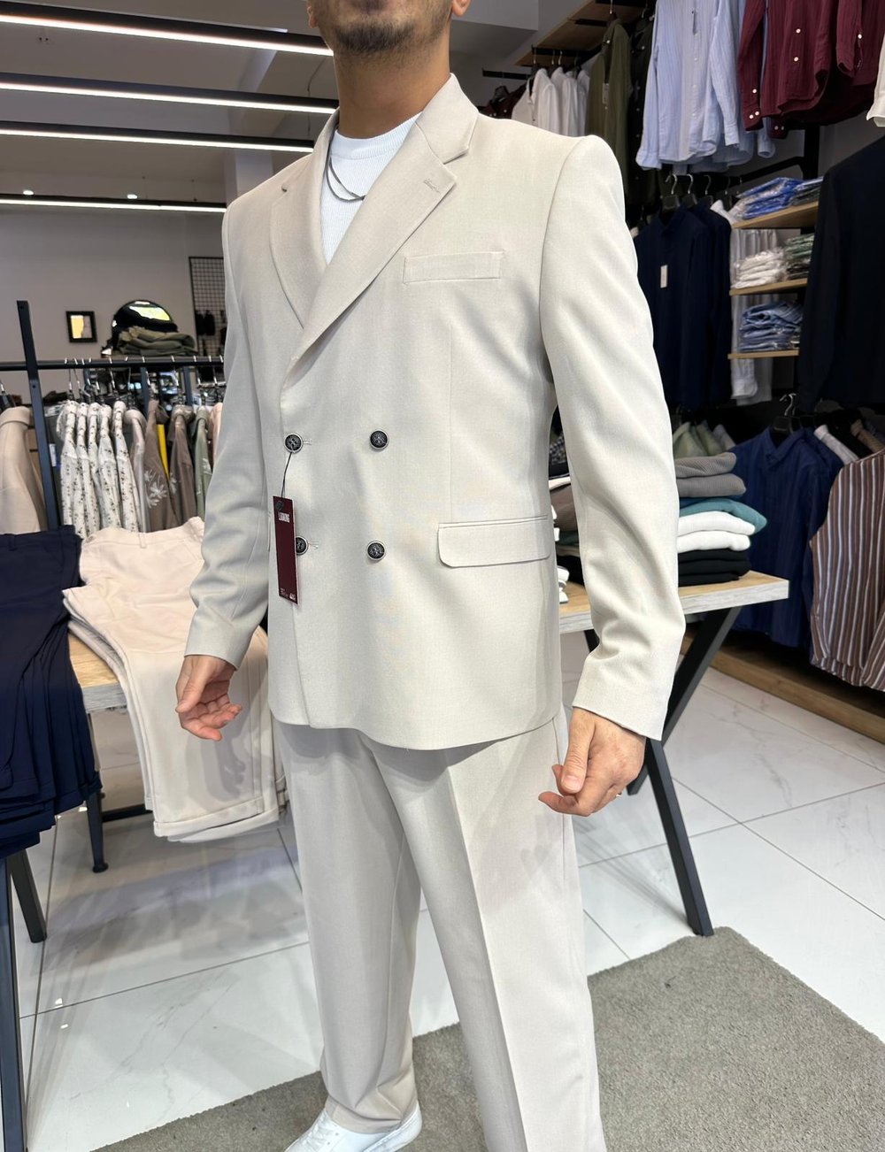 Oversize Takım Elbise Krem