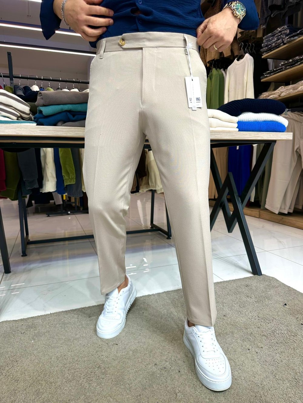 Regular Fit Kumaş Krem