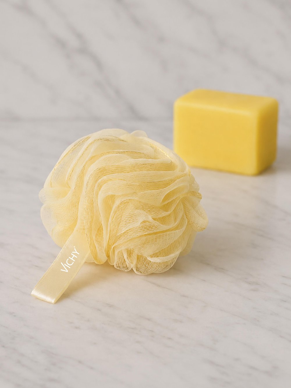  VICHY Simli Banyo Lifi Yoğun Köpük Etkili Duş ve Vücut Temizleme Lifi VCH-6575 SARI GOLD  60gr 
