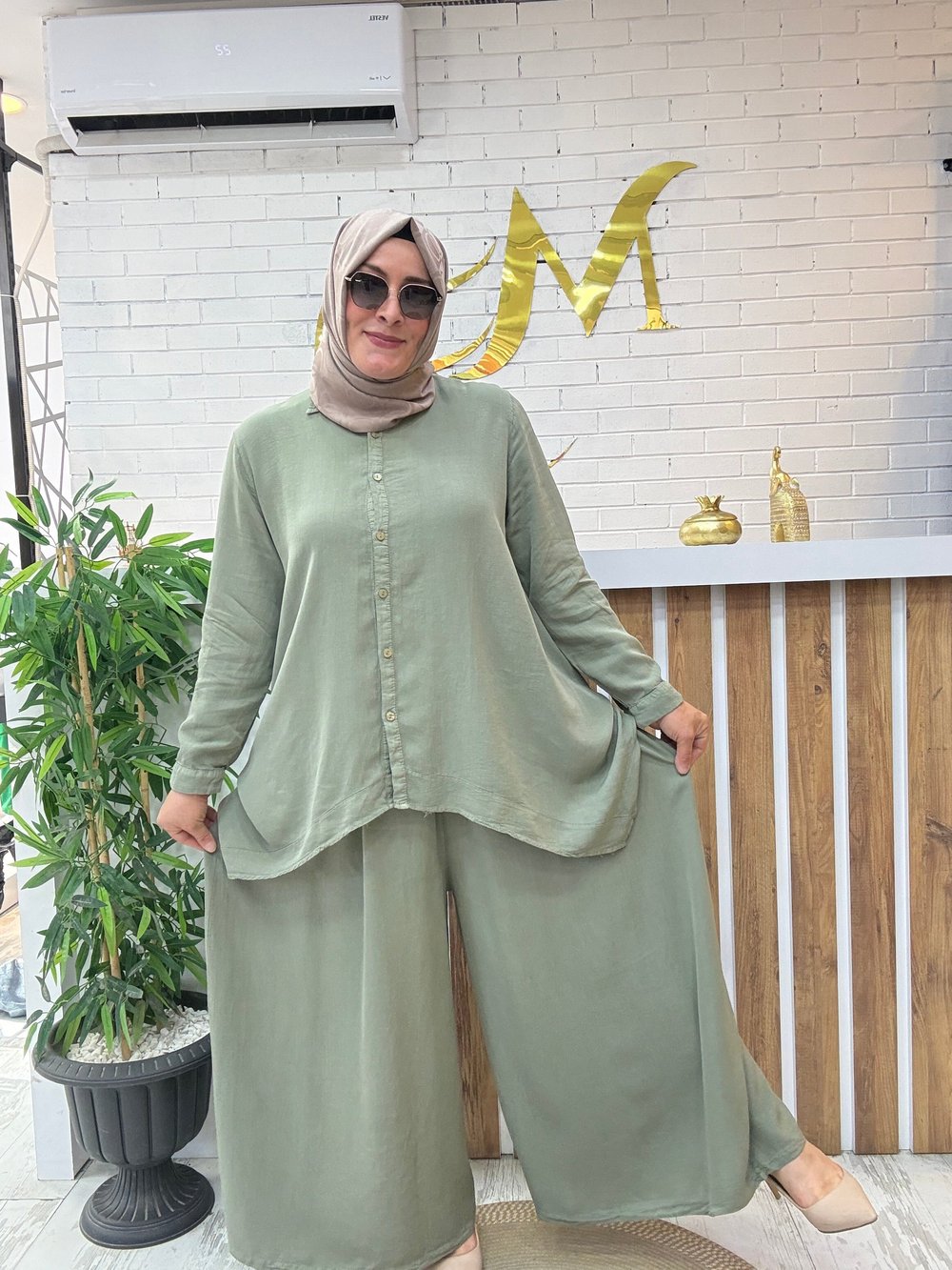 ASİMETRİK TENSEL PANTOLONLU OSAKA TAKIM