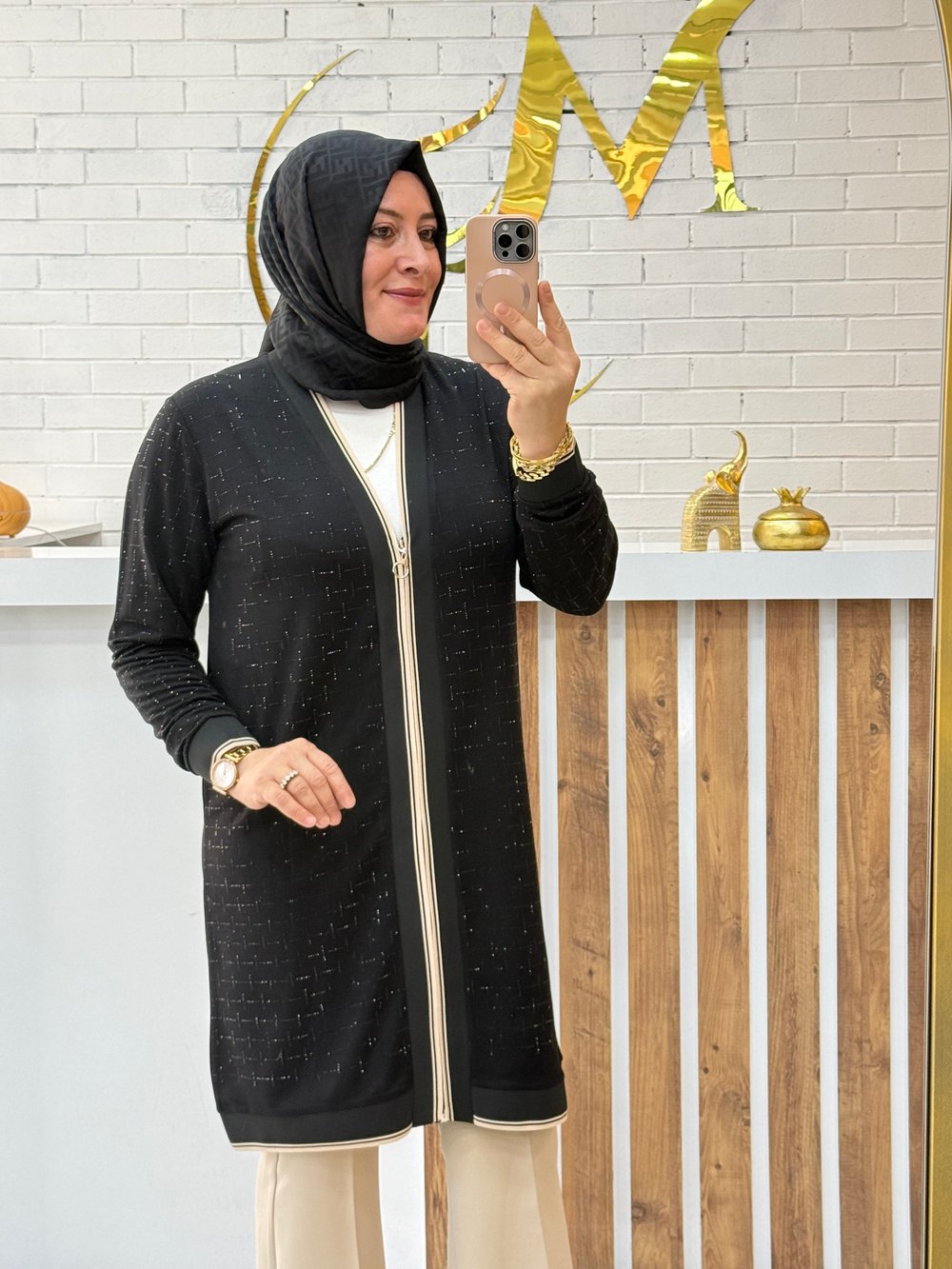 FERMUARLI TAŞLI MİMOZA CEKET