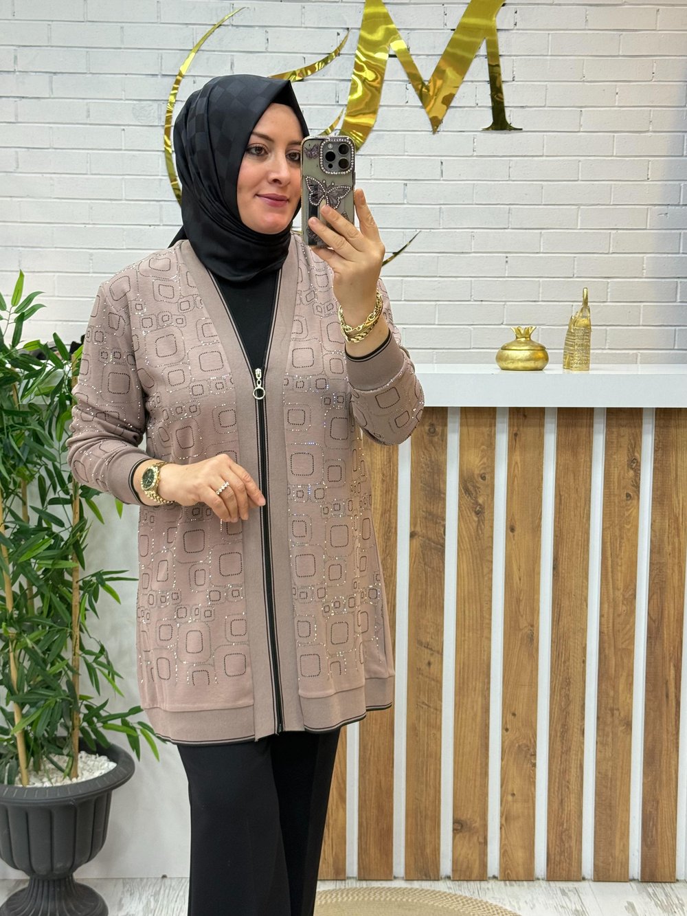 IŞILTILI ÇELİK ÖRME CEKET