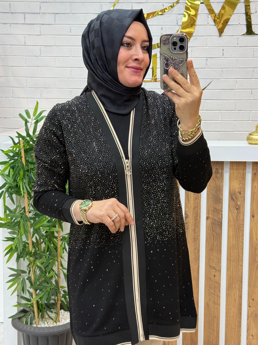 IŞILTILI ÇELİK ÖRME CEKET