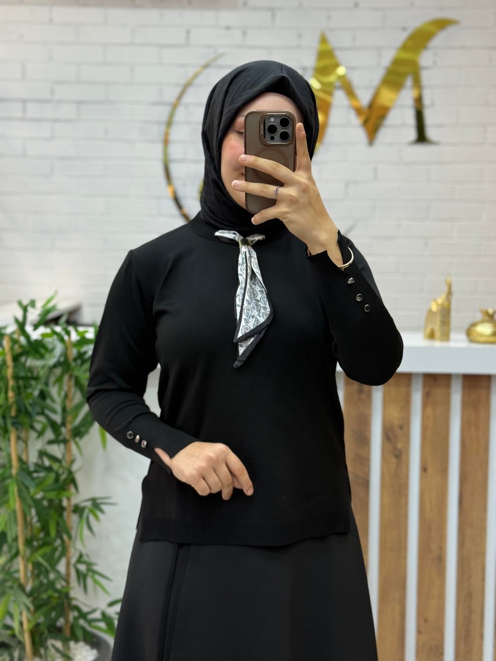 MİNİ FULARLI MERSERİZE KAZAK