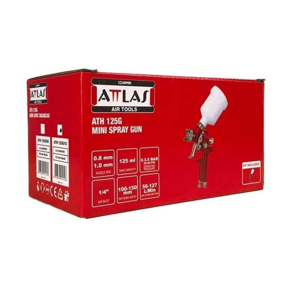 ATTLAS ATH 125G 08 Üstten Depolu Havalı Boya Tabancası