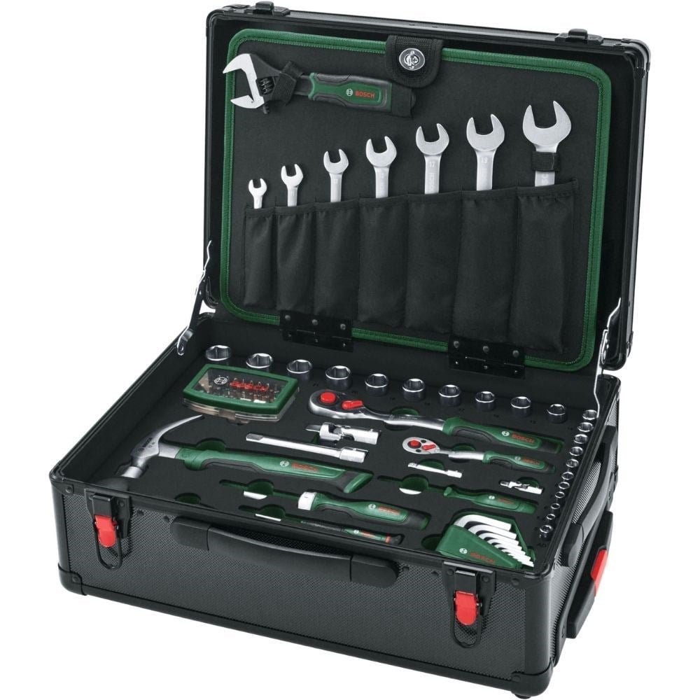 BOSCH 1600A02ZB4 Tekerlekli Dolu Takım Çantası - El Aleti Seti Profesyonel 119 Parça