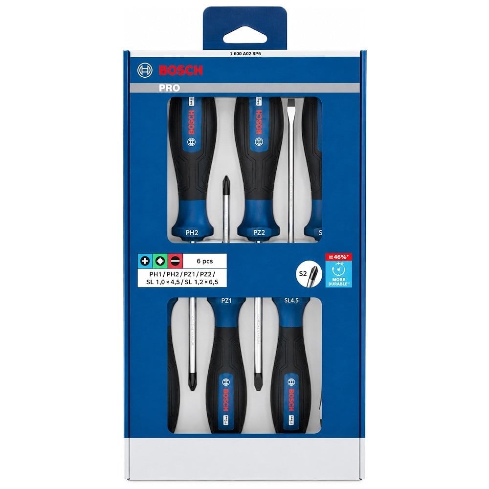 BOSCH Düz Ve Yıldız Uçlu Topaç Tornavida Takımı PH/PZ/SL 6 Parça