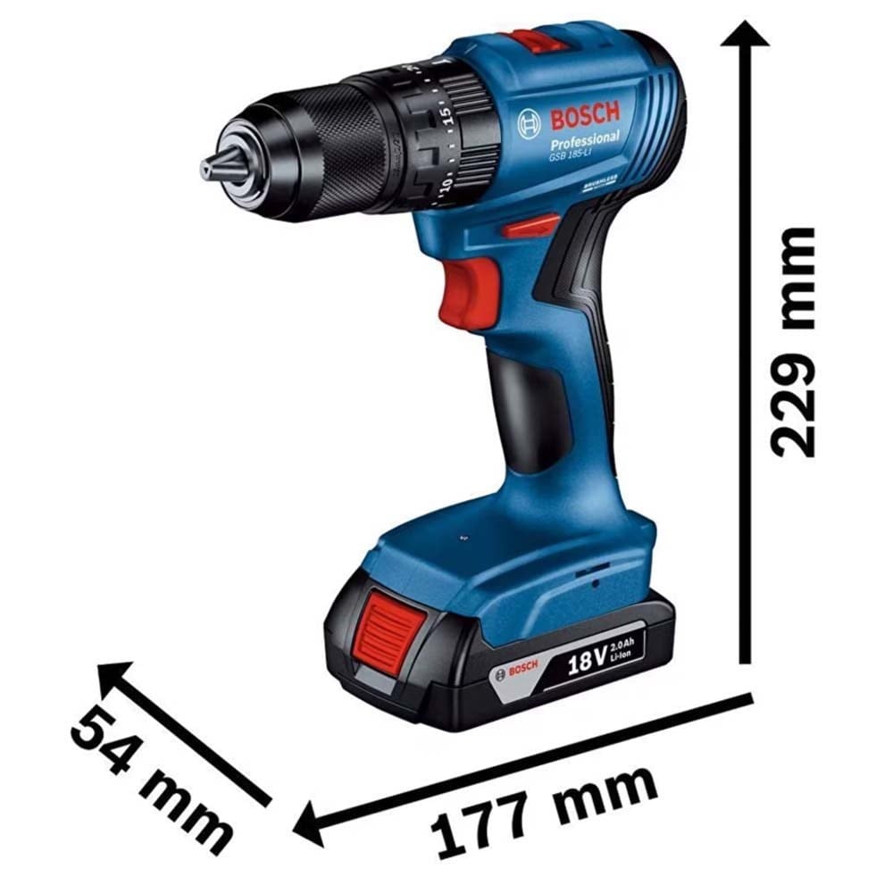 BOSCH 4080654372 GSB 185-LI Akülü Darbeli Vidalama Çift Akülü 18V 2 Ah