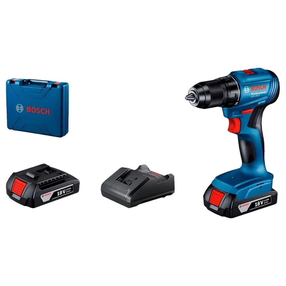 BOSCH 6019K3000 GSR 185-LI Akülü Vidalama Çift Akülü 18V 2 Ah