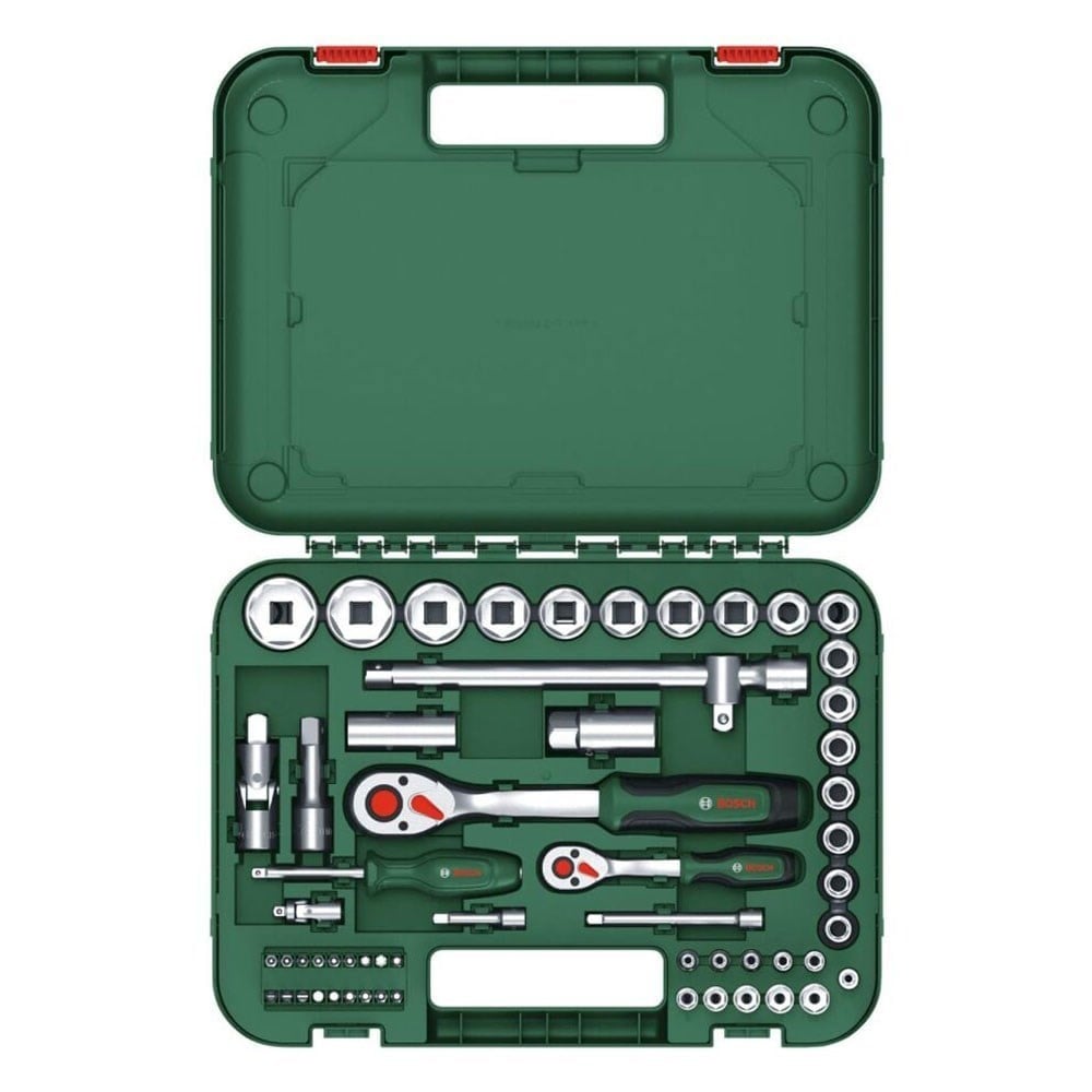 BOSCH 1600A02Z9G 1/4 ve 1/2 Altı Köşe Lokma Takımı 56 Parça