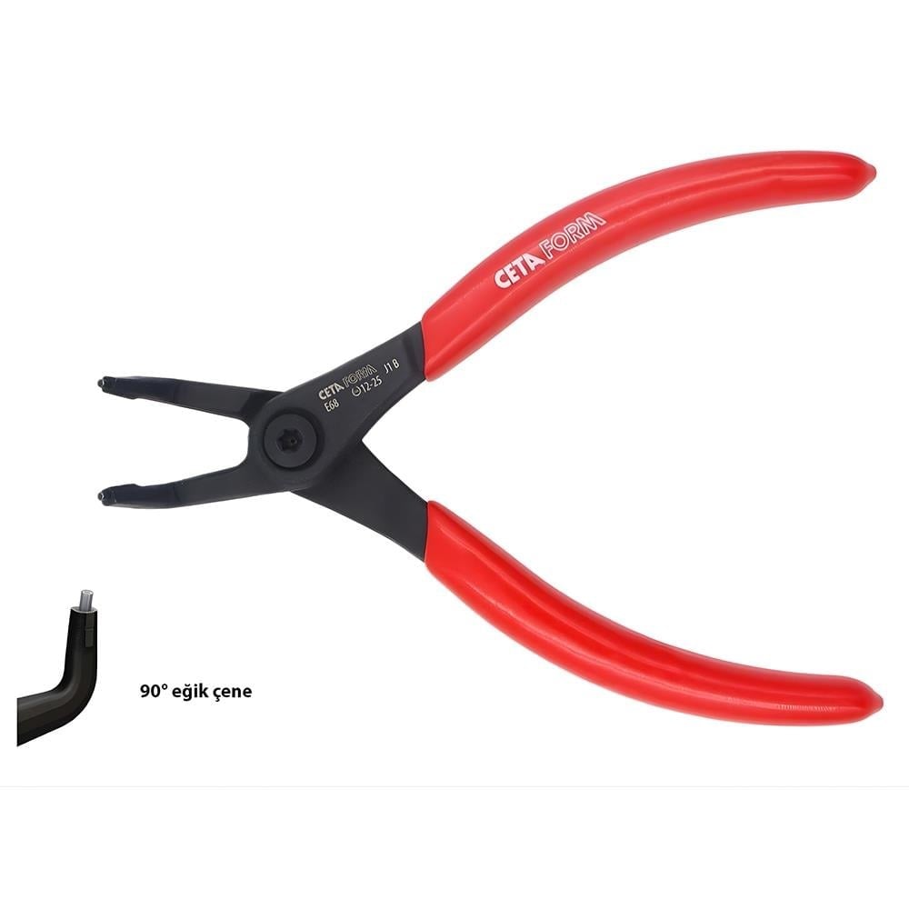 CETA FORM E67-44-0140/0 İç Segman Pensesi Yaysız Eğri 140 mm