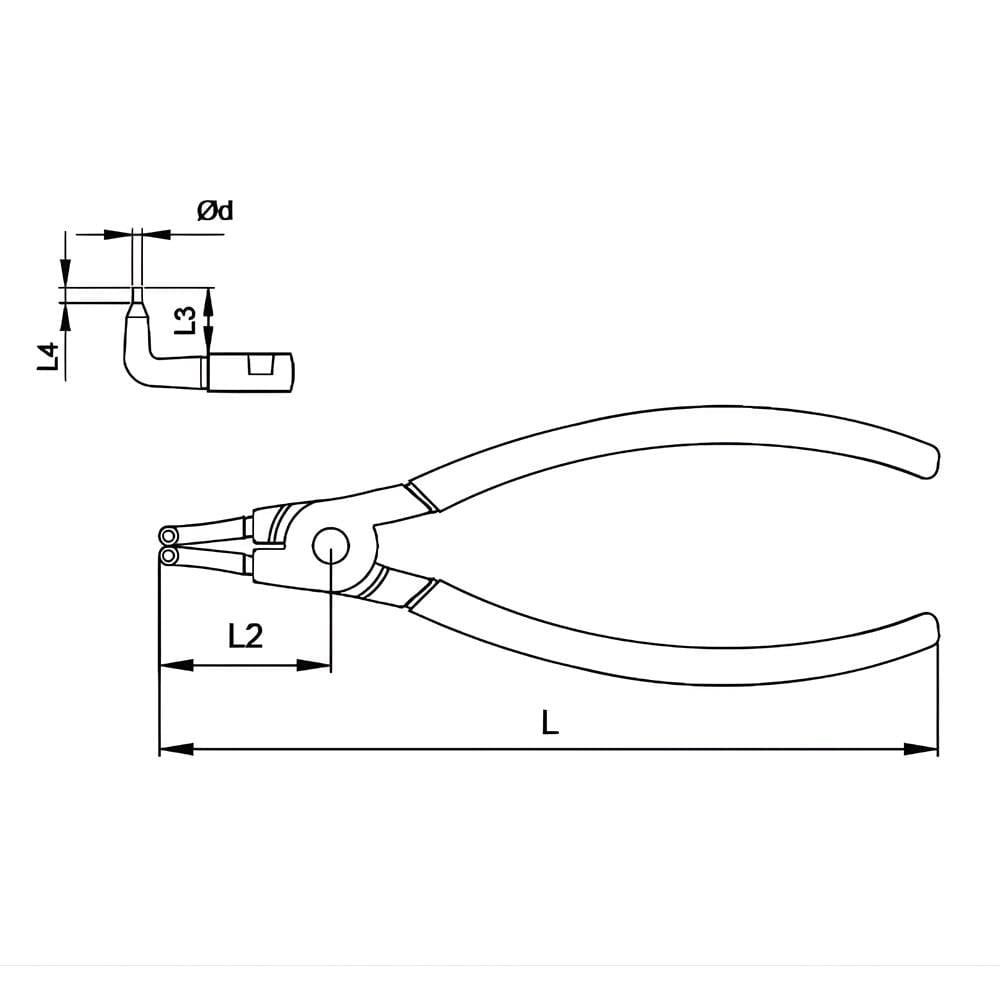 CETA FORM E67-44-0140/0 İç Segman Pensesi Yaysız Eğri 140 mm