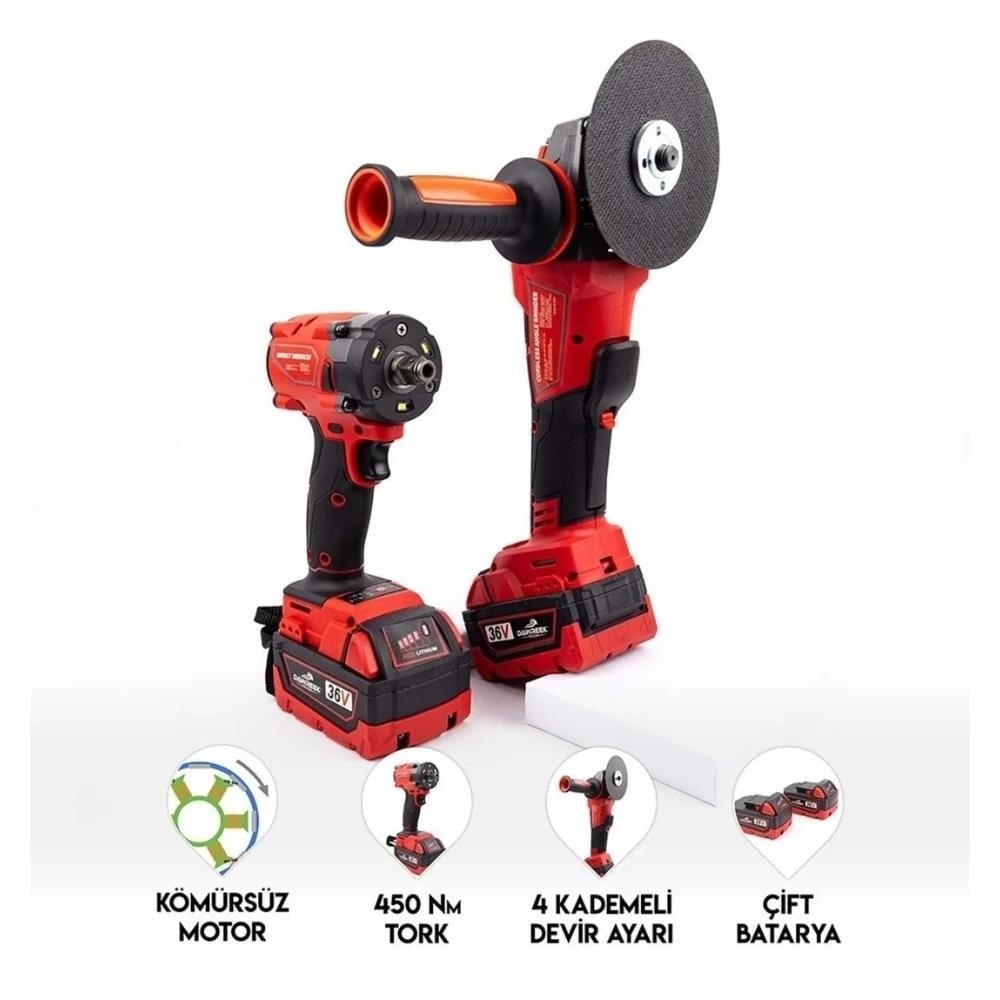 DAWREEK MW450R İkili Set Avuç Taşlama ve Somun Sıkma