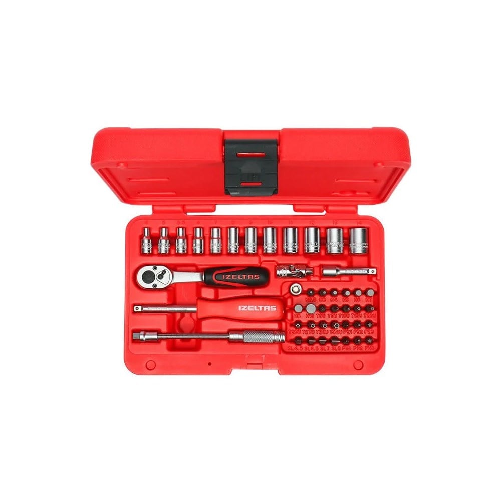 IZELTAS 1/4 Altı Köşe Lokma Takımı Ve Bits Set 45 Parça