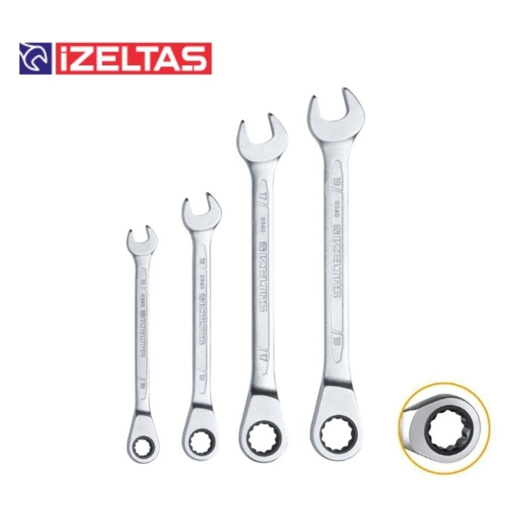 IZELTAS 13000005343 Cırcır Kombine Anahtar Takımı 4 Parça