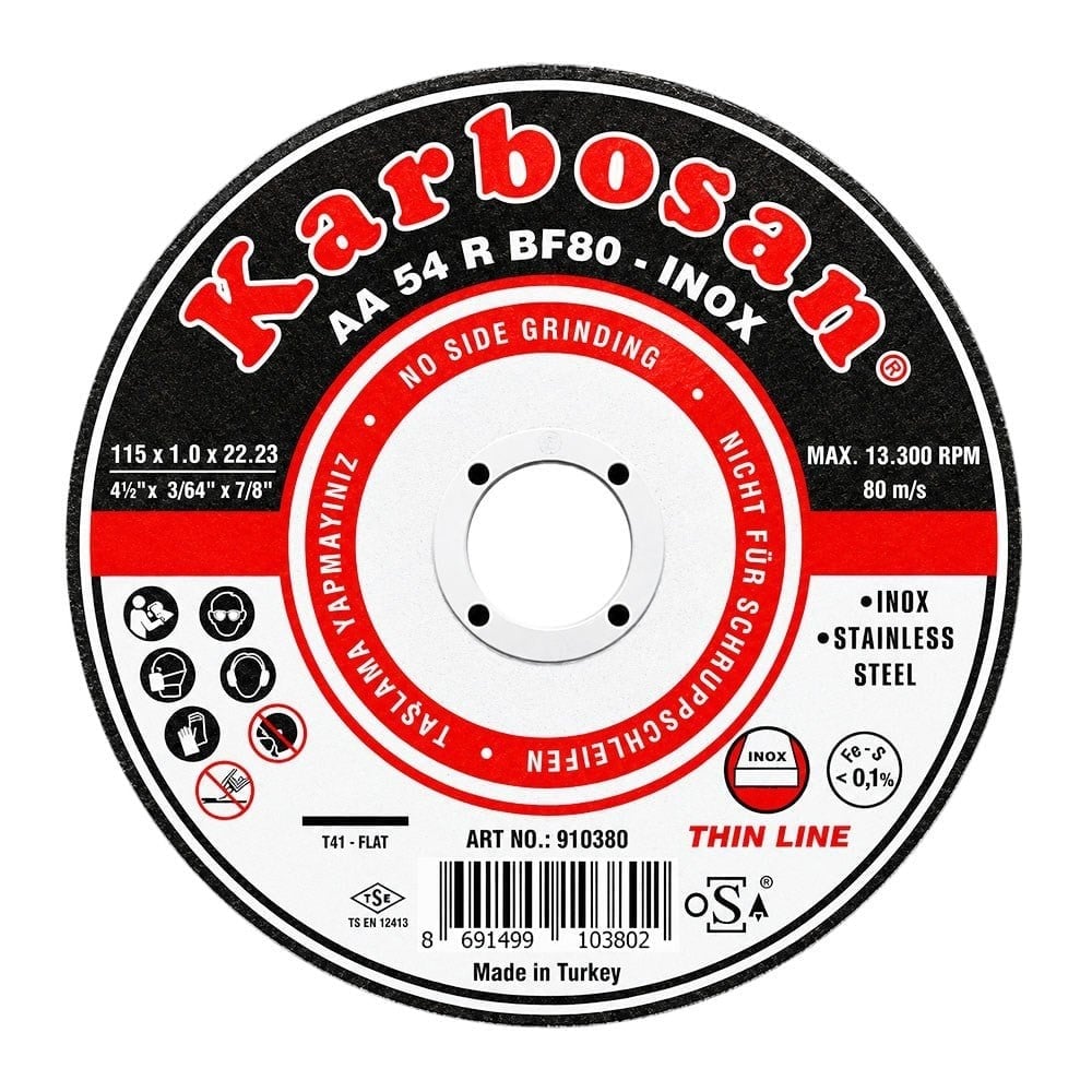 KARBOSAN Inox Kesme Taşı 115 X 1.0 X 22.23