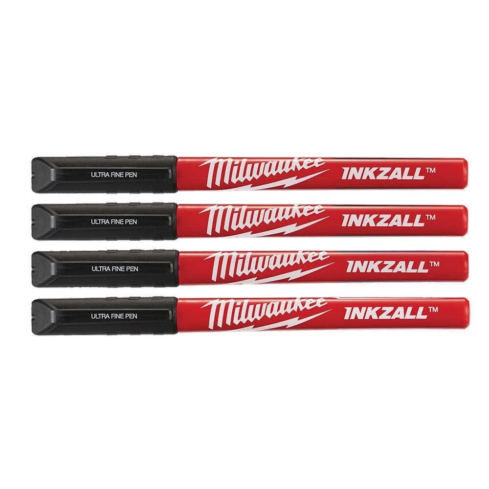MILWAUKEE Inkzall İnce Uçlu Siyah Marker İşaretleme Kalemi 4 Adet