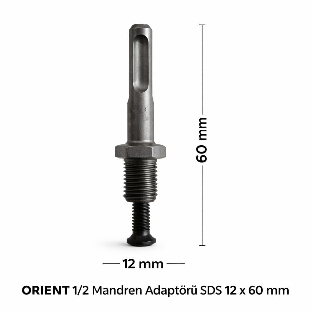 ORIENT SDS Mandren Adaptörü 1/2 SDS Plus – Kırıcı Delici Matkap Mandren Çevirici 12X60 Mm