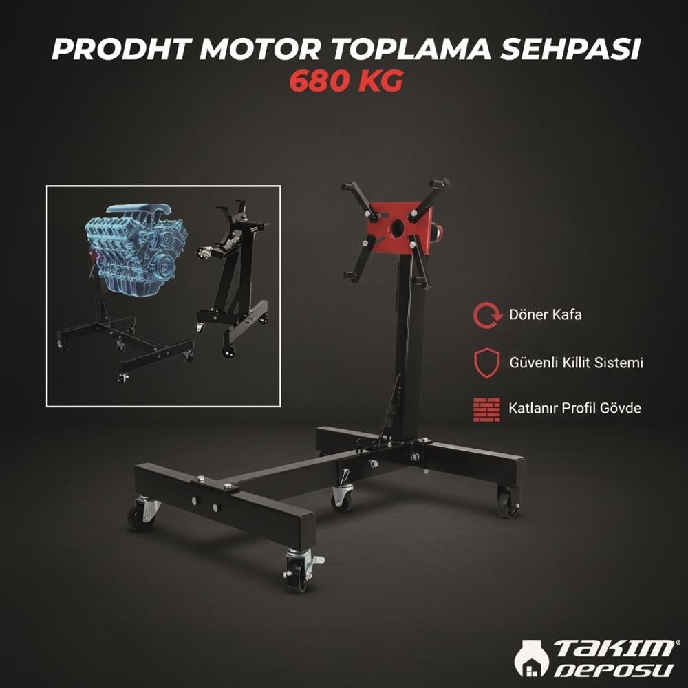 PRODHT D12050001 Motor Toplama Sehpası Katlanır 680 Kg